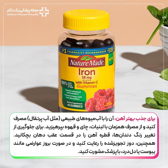 راهکارهای جذب بهتر آهن